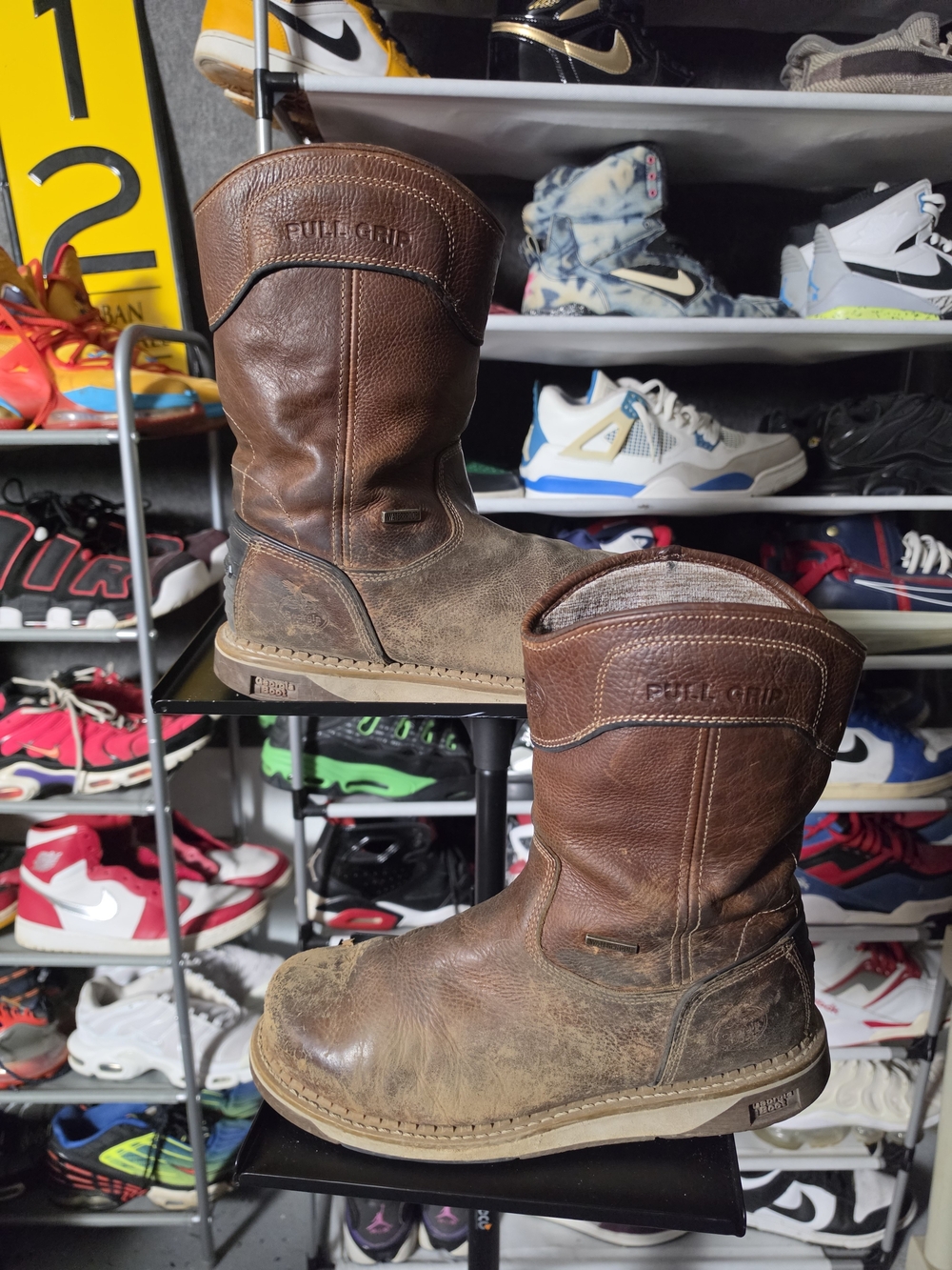 🔥 Georgia Boot Brown Leather Pull-On Work Boots Men Size 10 W